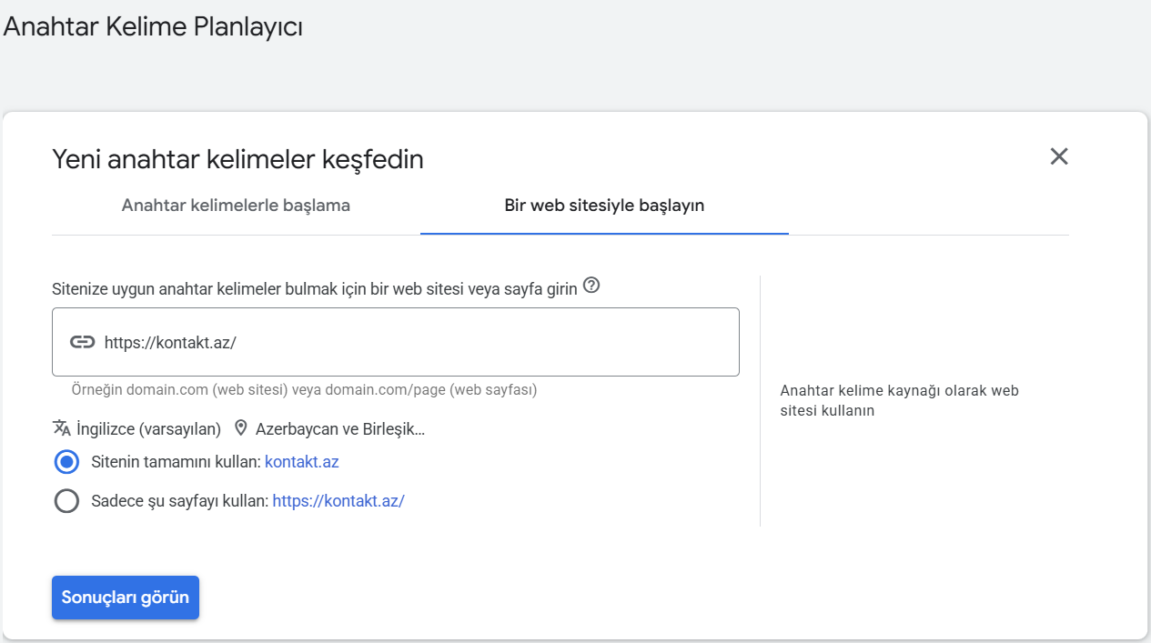 seo performansı açar sözlər