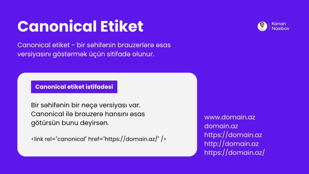 Canonical tag , canonical url